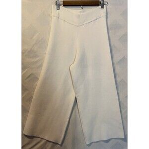 P Cill Wide Leg Cropped  Elastic Waist Womens Thick Knit Pants S Quiet Luxury